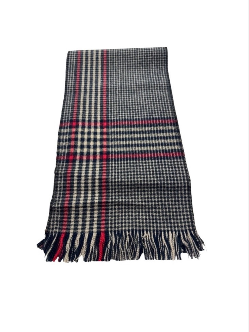 60” Acrylic Scarf Red & Black Plaid